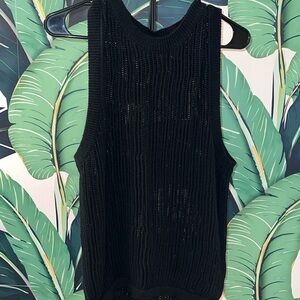 Zara black knitted sleeveless sweater